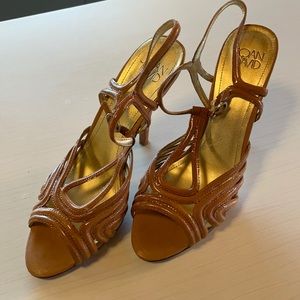 Joan & David Neutral strappy heels